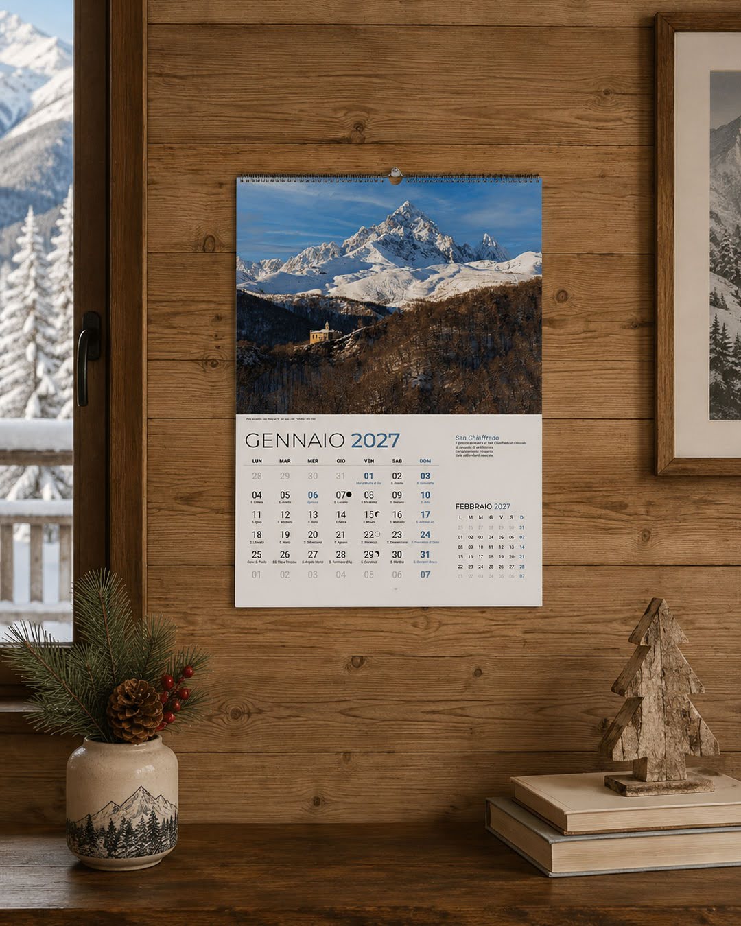 Gennaio del calendario di montagna 2027 dedicato alla Valle Po e al Monviso