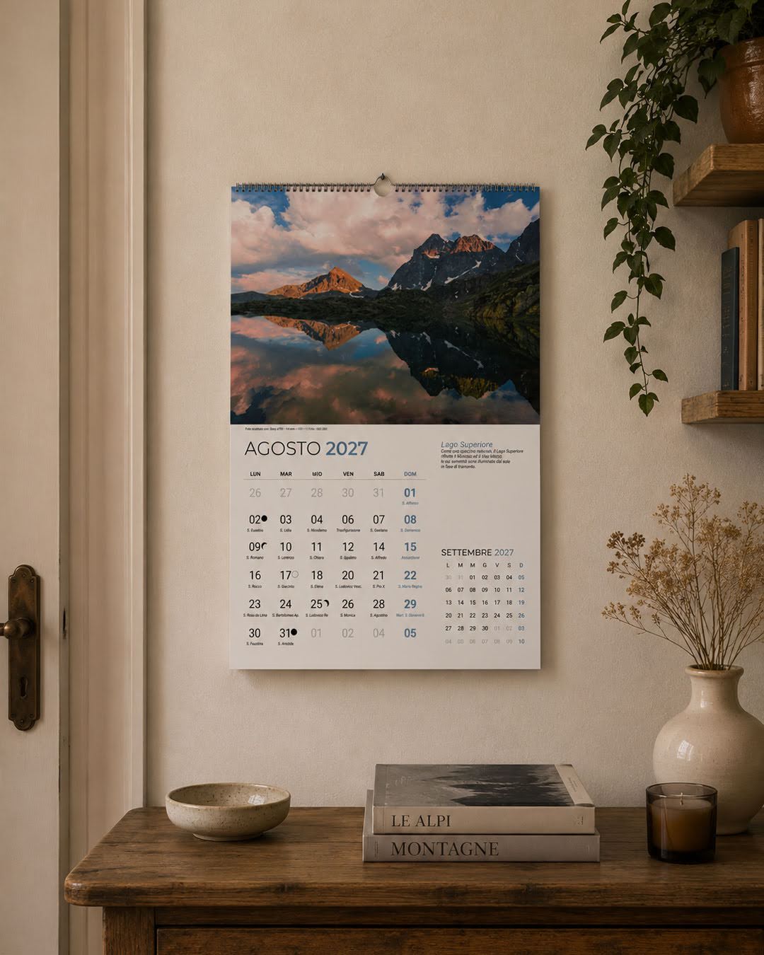 Agosto del calendario di montagna 2027 dedicato alla Valle Po e al Monviso