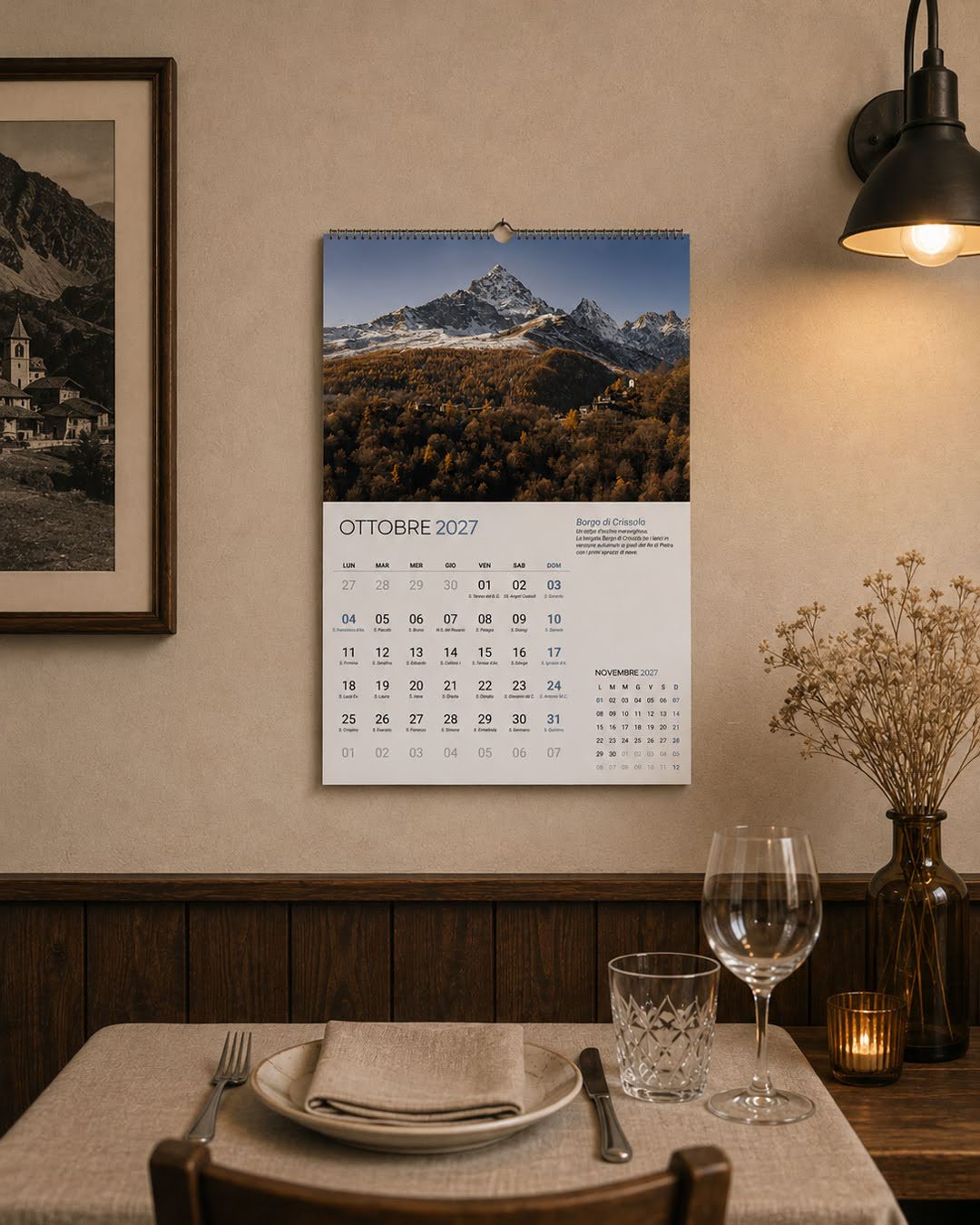 Ottobre del calendario di montagna 2027 dedicato alla Valle Po e al Monviso