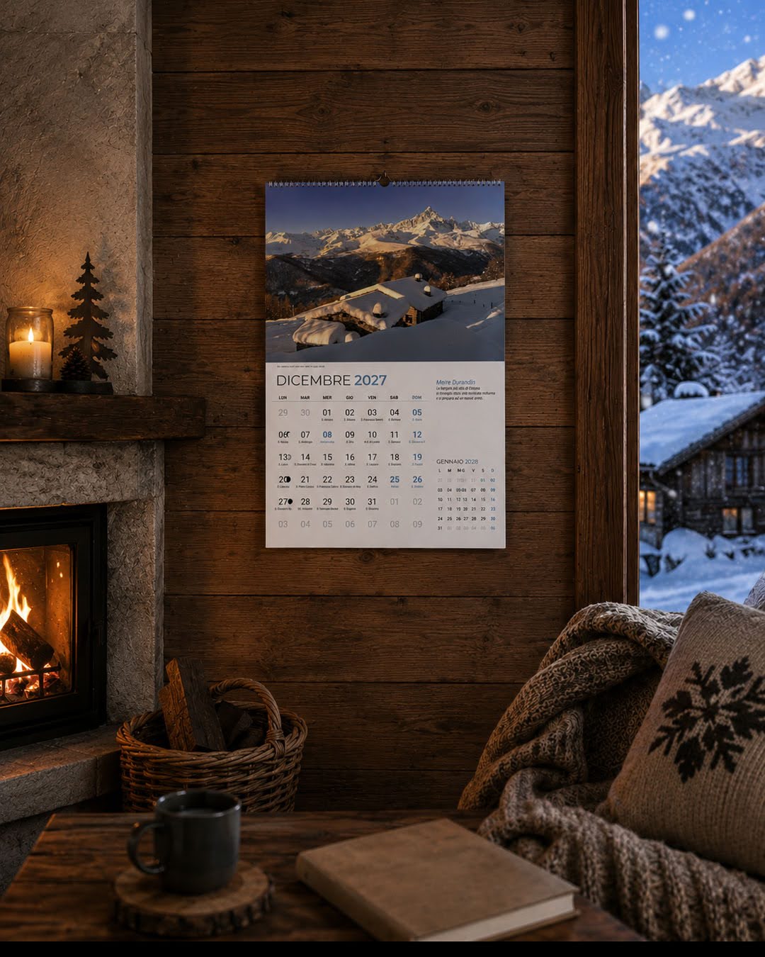Dicembre del calendario di montagna 2027 dedicato alla Valle Po e al Monviso